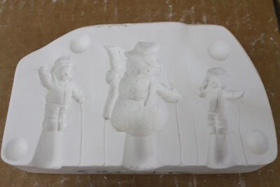 Ceramic Slip Mold 2 Piece Frostie Snowman Christmas Xmas Decoration Kids Casting - Image 1 of 4