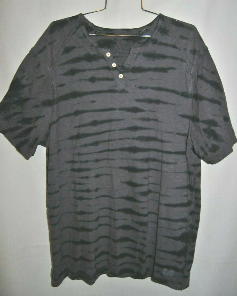 Men's BUFFALO Muted Purple Black Tie Dye Knit Top Size XXL 1/4 Button - Image 1 of 4