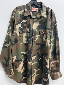 Vintage Winchester Camo Long Sleeve Button Up Shirt Size Large L Duck Hunting - Picture 1 of 5