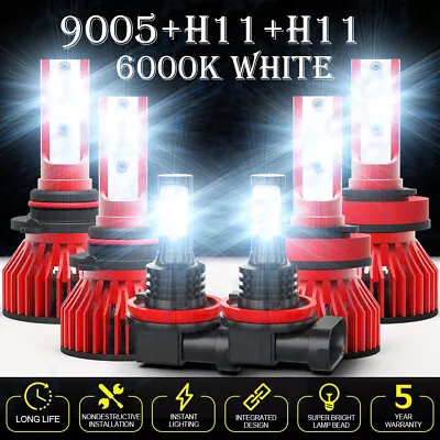 For Nissan Maxima 2009-2014 6000K White LED Headlight Fog Light Bulbs Combo Kit Foto 1 de 4