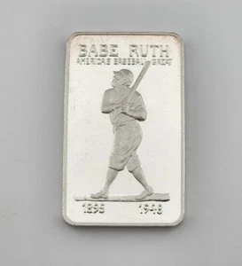 1973 Babe Ruth American Folk Heroes Manhattan Private Mint MEM 1oz Silver Bar - Picture 1 of 4