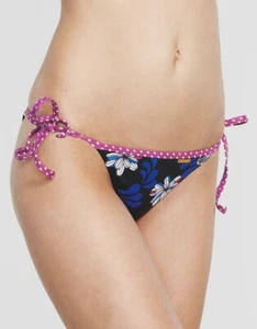LADIES Sunseeker BLACK FLORAL TIE SIDE BIKINI BRIEF Tango UK 14 & UK 16 NEW - Picture 1 of 4