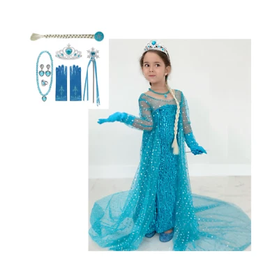 Shimmering Ice Queen: Elsa Costume and Dress for a Magical Experience - Image 1 of 4