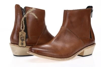 House Of Harlow Mujer Cuero Marrón Corto Botines Zapatos Talla 40 ¡Nuevos! 204284 Foto 1 de 4