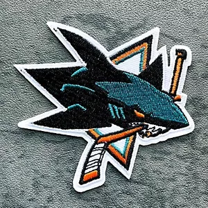 SAN JOSE SHARKS NHL HOCKEY VINTAGE TEAM JERSEY SLEEVE LOGO PATCH 3.5"x3" NEW - Picture 1 of 4