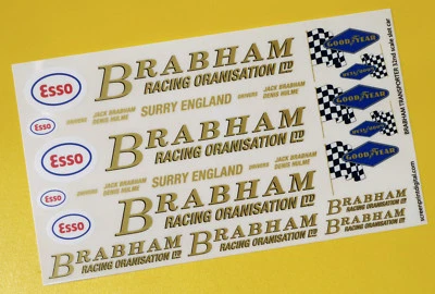 Brabham Course Équipe Transporter Fente Voiture 32nd Echelle Stickers Scalextric