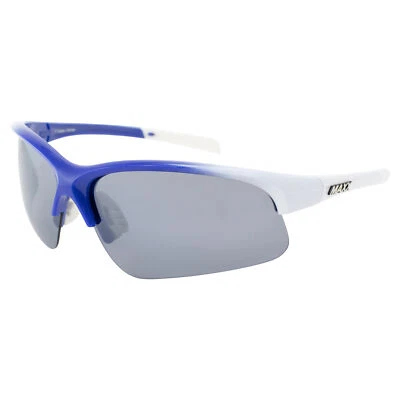 Gafas de sol deportivas Maxx Domain azules y blancas con lentes de humo polarizadas HD Foto 1 de 4