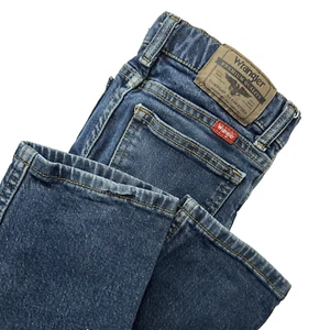 Wrangler Classic Straight Fit, Blue Jeans Size Youth Regular 6 Adjustable Waist - Picture 1 of 8