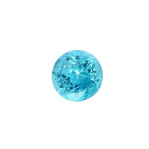 NATURAL ROUND UNTREATED UNHEATED BLUE APATITE .59CT 5.44MM FACETED LOOSE STONE