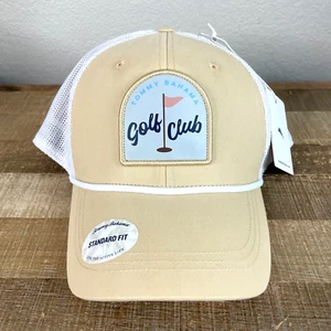 NEW Tommy Bahama Golf Club Mesh Trucker Hat Snapback Adjusts Tan White Standard - Picture 1 of 5