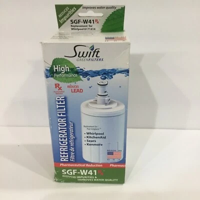 NEW SWIFT GREEN SGF-W41 REFRIGERATOR WATER FILTER WHIRLPOOL 8171414 3749926 - Image 1 of 4