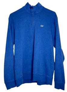 Vineyard Vines Men Size M Blue 1/4 Zip 100% Pima Cotton Pullover - Picture 1 of 8