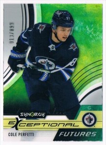 2021-22 UPPER DECK SYNERGY EXCEPTIONAL FUTURES GREY COLE PERFETTI ROOKIE 013/899