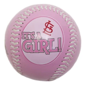 St. Louis Cardinals ""It's A Girl"" rosa Sammlerstück Baseball mit Ausstellungsständer - Bild 1 von 2
