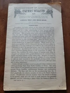 US Department Agriculture 1915 Farmers Bulletin #625 Cotton Wilt & Root Knot - Bild 1 von 8