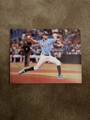 克里斯·阿切尔亲笔签名照片坦帕湾光芒 8.5 x 11 — 第 1/2 张图片