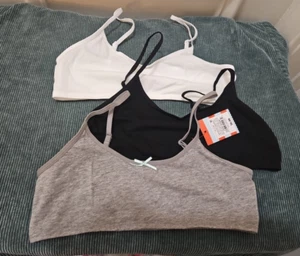 Girls' 3pk Cotton Cami Bra - Cat & Jack™ Gray/White/Black L - Picture 1 of 6
