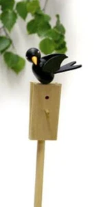 Frühlingsdekoration Songbird on Rod Black Height = 2in New Spring Bird House - Picture 1 of 1