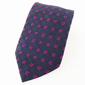 K03-k052 Vivienne Westwood orb-print silk tie Black/purple - Picture 1 of 8