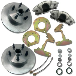 1964-1966 Ford Mustang 6 Cylinder Front Disc Brake Conversion Kit 5x4.5 Lug Zinc - Picture 1 of 4