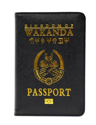 Black Panther Wakanda Themed Black/Gold Pocket Passport Holder