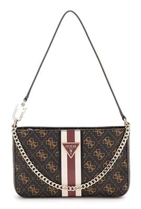 GUESS bolso de bandolera Noelle Mini Top Zip Shoulder Bag Brown Logo - Imagen 1 de 2