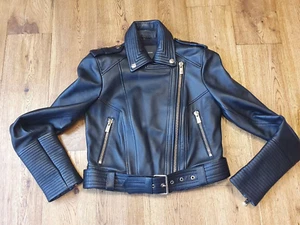 Haze of Monk Damen Biker Lammfell/Leder schwarz Jacke Gr. XS - Bild 1 von 14