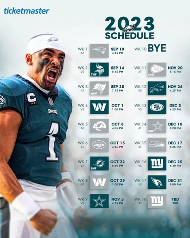 Philadelphia Eagles 2023 Season Schedule NFL 8x10 Photograph Print Cover