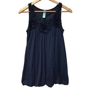Zoah Design Top Womens Medium Blue Bubble Hemline - Picture 1 of 5