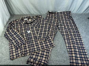 NOS SEARS PERMA-PREST PIGIAMA UOMO MED 38-40 PLAID FLANELLA TUTA PIGIAMA CAMICIA PANTALONI - Foto 1 di 8