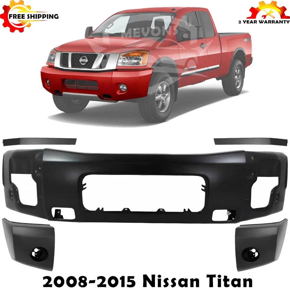 Kit de tapas de parachoques pintables y parachoques de barra frontal para Nissan Titan 2008-2015 Foto 1 de 4