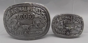 Pair New Sealed VTG Hesston National Finals Rodeo Rare 1994 NFR Belt Buckle AGCO - Picture 1 of 4