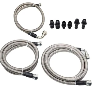 6AN Duty Transmission Cooler Lines Kit SS braided transmission lines For Dodge - Picture 1 of 9