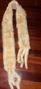 Sciarpa pelliccia di volpe vintage collo avorio stola avvolgente morsetto davanti sposa - Foto 1 di 5