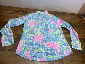 Lilly Pulitzer Skipper Popover Washington Dc Half Zip Jacket Large - Picture 1 of 12