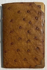 Vintage Genuine Ostrich Leather Wallet With 14K Gold Trim - Picture 1 of 9