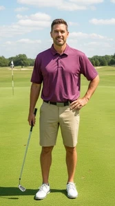 NUEVO Polo de golf grande PGA Tour para hombre rojo negro a rayas manga corta nuevo con etiquetas  - Imagen 1 de 14