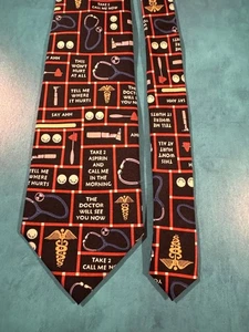 Vintage Museum Artifacts All Silk Doctor Medical Novelty Tie (1990s–Early 2000s) - Picture 1 of 7
