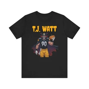 TJ Watt Pittsburgh Football Halloween Dracula Motiv Unisex Kurzarm T-Shirt - Bild 1 von 33