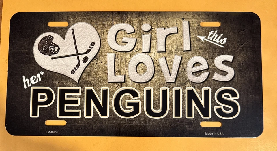 PITTSBURGH PENGUINS PLACA DE METAL “ESTA CHICA AMA A SUS PINGÜINOS” Foto 1 de 1