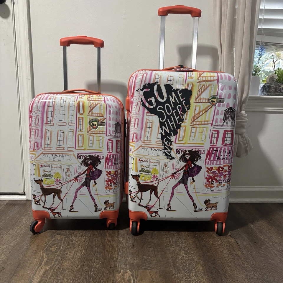 Mia Toro Set Of 2 Travel Luggage Hard Shell Spinner Suitcase STYLISH TRAVELLER - Image 1 of 4