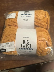 BIG TWIST PLUSH JUMBO YARN Sunflower NEW - Lot Of 2 - Picture 1 of 5