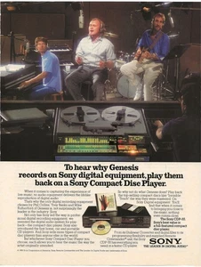 Vintage Print Ad Sony Compact Disc Player - Genesis Phil Collins - Dec 1986 - Bild 1 von 5