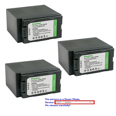 Batería de repuesto Kastar para Panasonic CGA-D54 CGR-D54 y Panasonic AG-HPX170 Foto 1 de 3