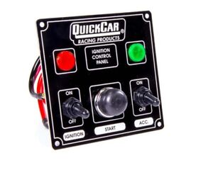 QuickCar Ignition Control Panel Black 2 Toggles/ 1 Push Button/ 2 Lights