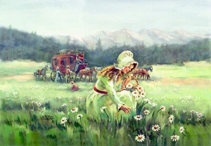 ACEO Limited Edition PICKING DAISIES by Sharon Sharpe! - Bild 1 von 1