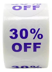 54 Rotoli di Etichette Sconto "30% OFF" (500 etichette/rotolo, diametro 1,5") Senza BPA! - Foto 1 di 2