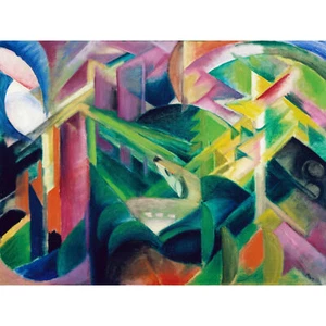 Marc Franz Hirsch im Klostergarten Kunstplakat extragroßer Leinwanddruck - Bild 1 von 6