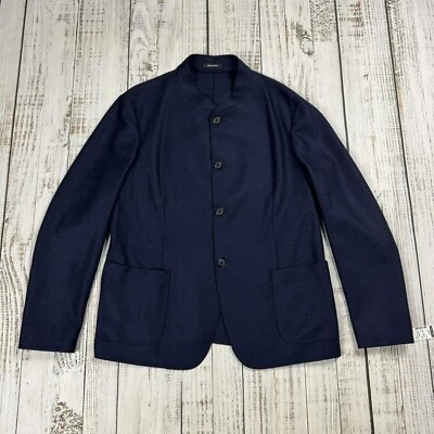 $1695 NUEVO CON ETIQUETAS GIORGIO ARMANI CHAQUETA BLUSA ITALIA AZUL MARINO LANA SIN ESTRUCTURA 44 EE. UU. Foto 1 de 4