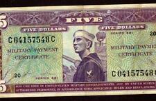 Series 681 $5 Us Military Payment Certificate * Daily Currency Auctions